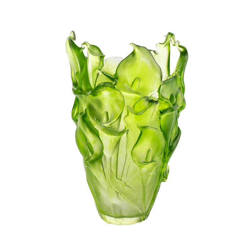 Wax-Molded Glass Vase for Living Room Floral Arrangements Crystal Glass Artistic Preserved Flower Holder Home Dining Table Decorative Ornament Calla Lily Vase