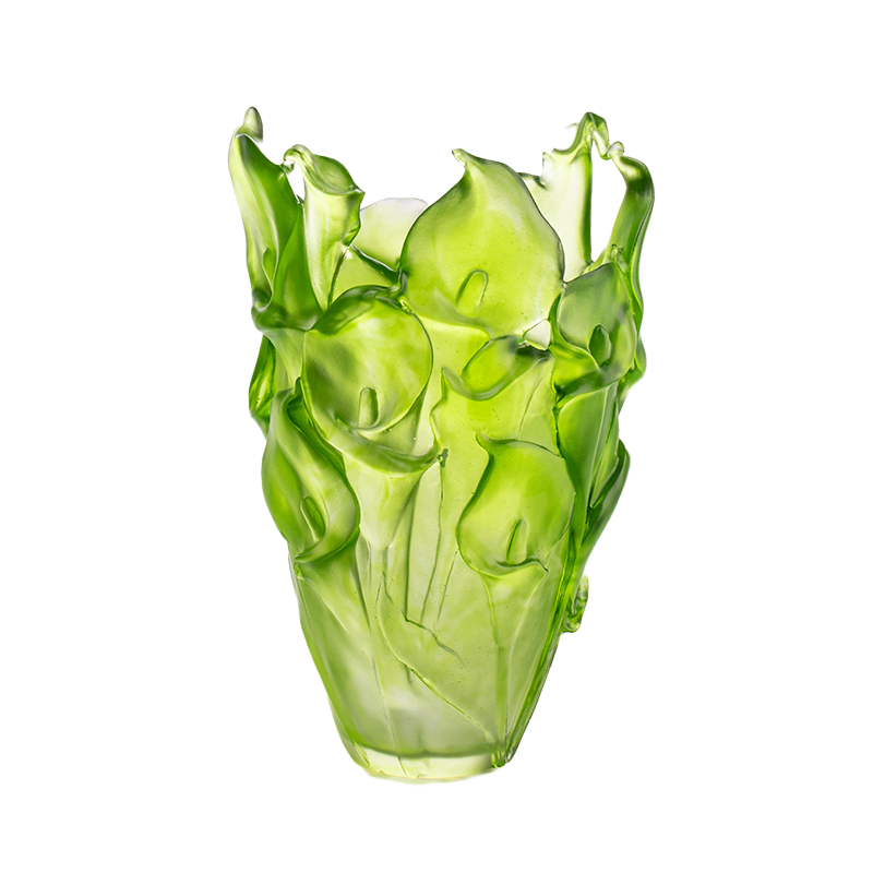 Wax-Molded Glass Vase for Living Room Floral Arrangements Crystal Glass Artistic Preserved Flower Holder Home Dining Table Decorative Ornament Calla Lily Vase