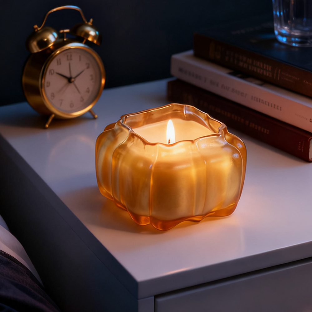 Crystal glass candlesticks for bedroom décor