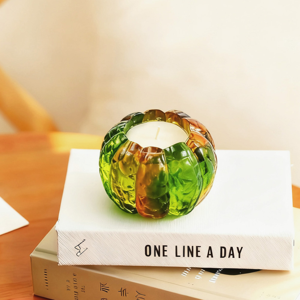 Crystal Glass Candle Holder – Little Pumpkin Home Decor Atmospheric Lamp [Cinderella]