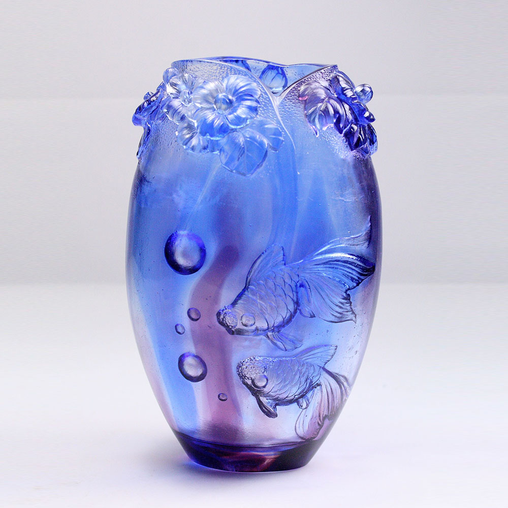 Crystal Glass Vase for Living Room Floral Arrangements; Crystal Glass Artistic Vase; Home Decor; Dining Table Ornament; ‘Cuddling Together’