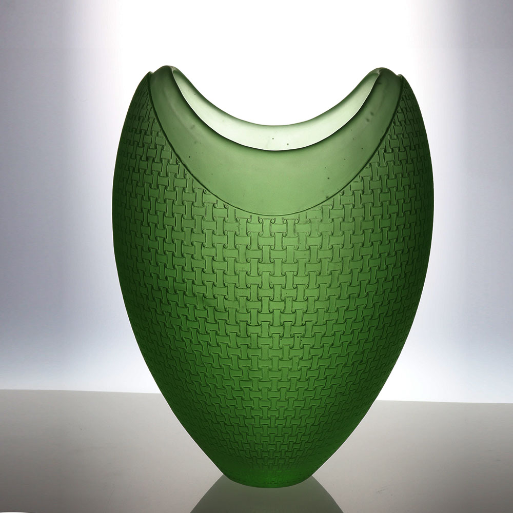 Crystal Glass Vase for Living Room Floral Arrangements; Crystal Glass Artistic Vase; Home Decor; Table Centrepiece; ‘Bamboo-Patterned Vase’