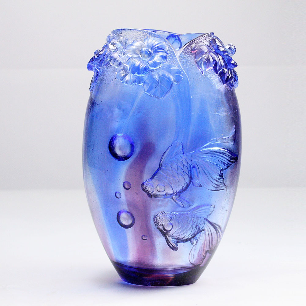 Crystal Glass Vase for Living Room Floral Arrangements; Crystal Glass Artistic Vase; Home Decor; Dining Table Ornament; ‘Cuddling Together’