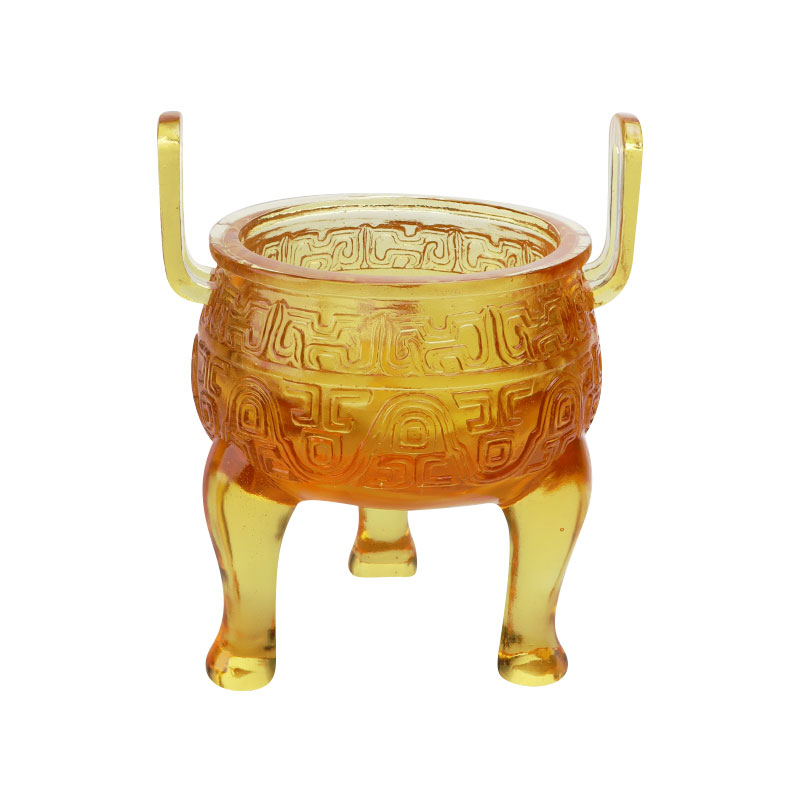 Golden colored glaze tripod ornaments