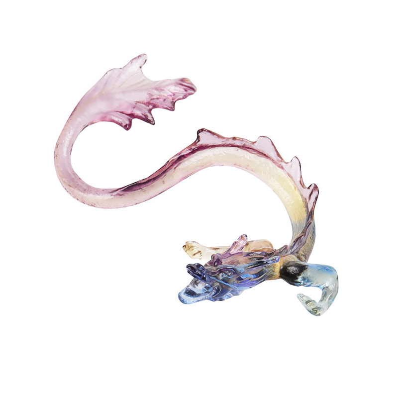 Golden Dragon Glass Incense Holder