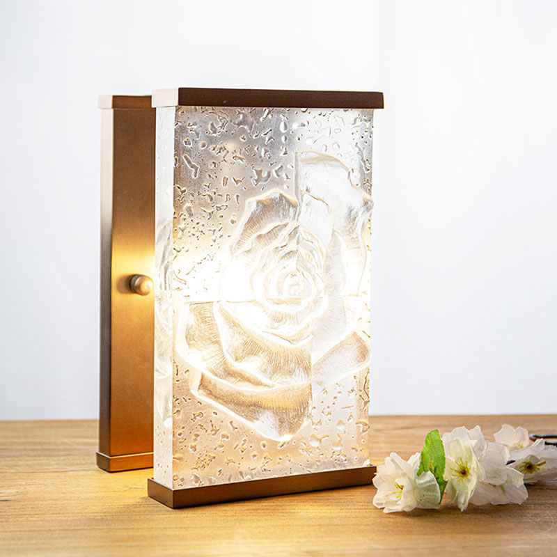 Rectangular glazed glass decorative lamp ornaments