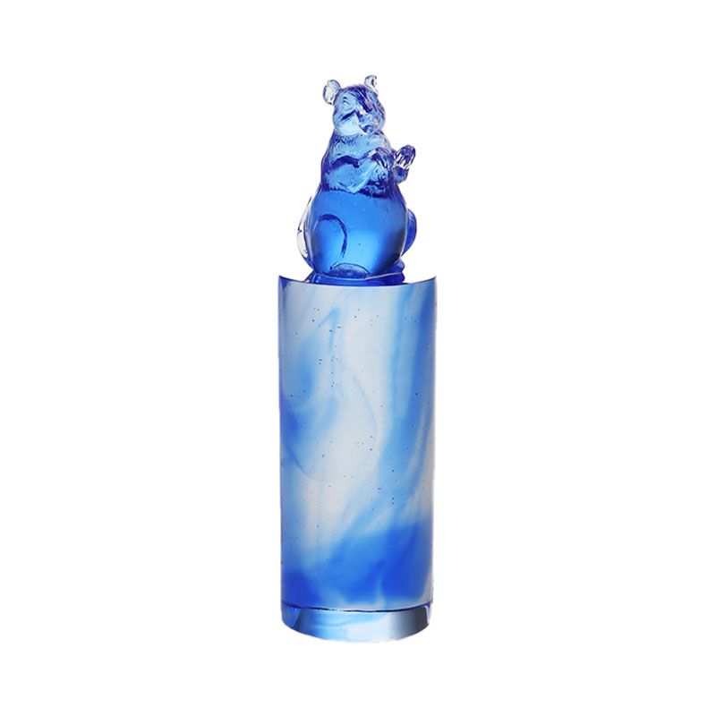 Chinese Zodiac Rat Crystal Glass Seal Stamp