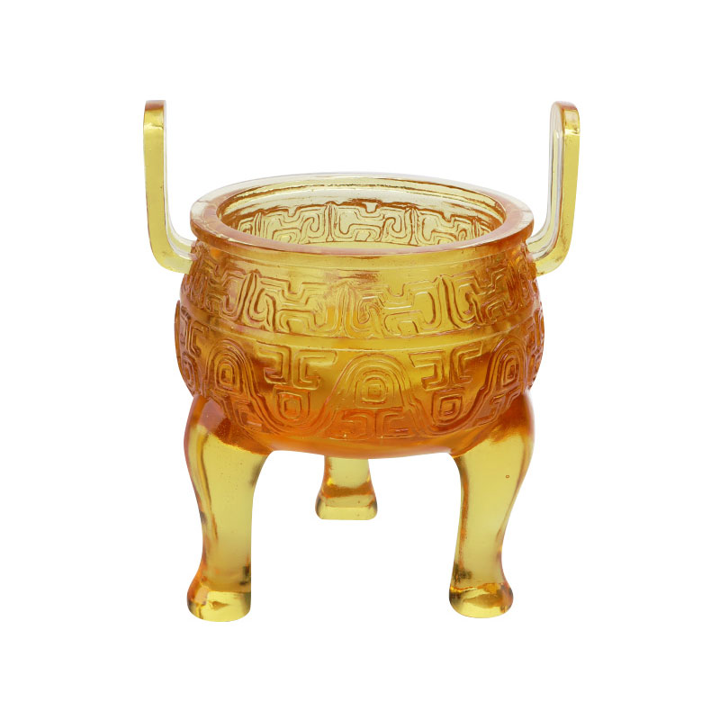 Golden colored glaze tripod ornaments