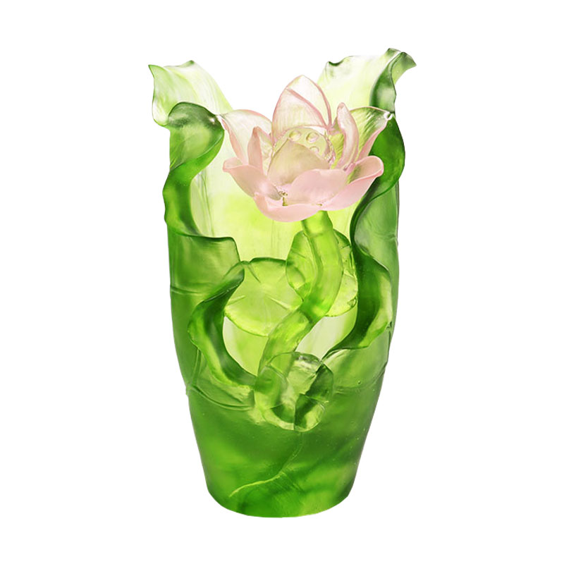 Lotus Series Hallway Decoration Crystal Glass Vase Set