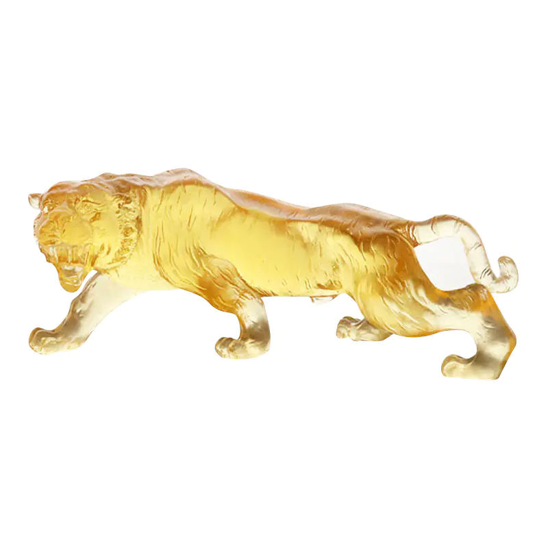 Golden colored glaze tiger ornaments
