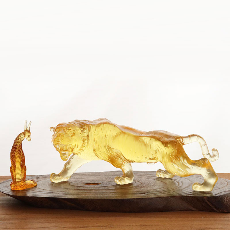 Golden colored glaze tiger ornaments