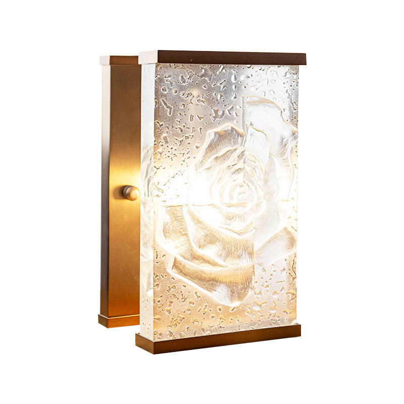 Rectangular glazed glass decorative lamp ornaments