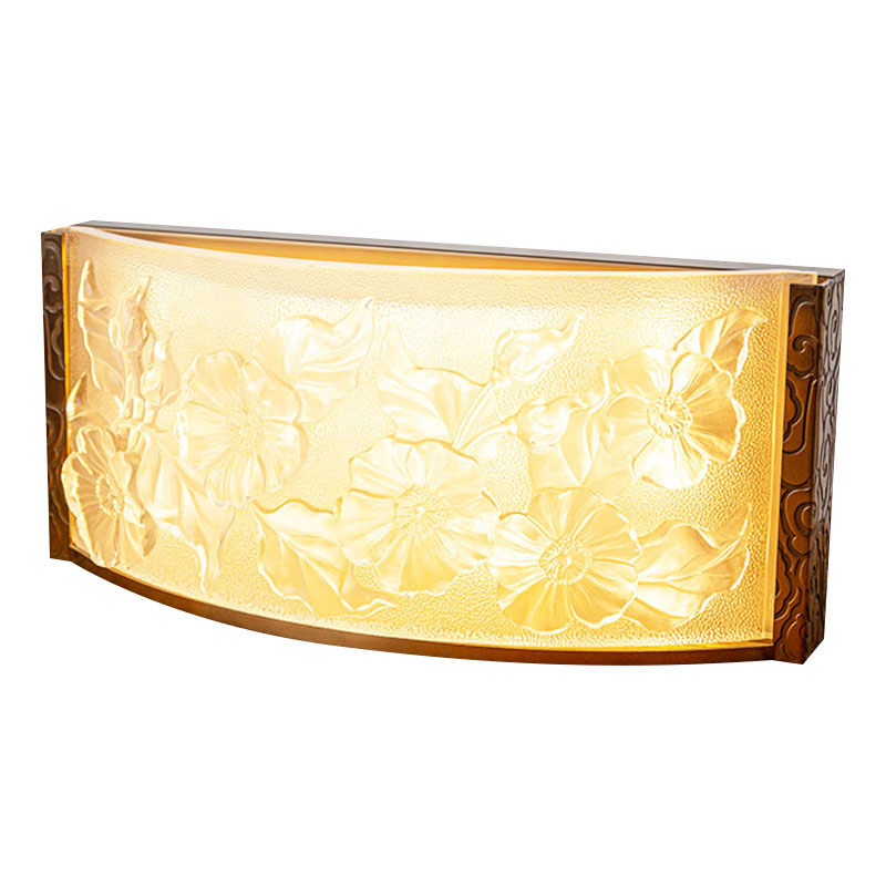 Glass decorative lamp ornaments with hibiscus flower pattern