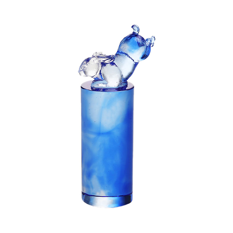 Chinese Zodiac Rabbit Crystal Glass Seal Stamp