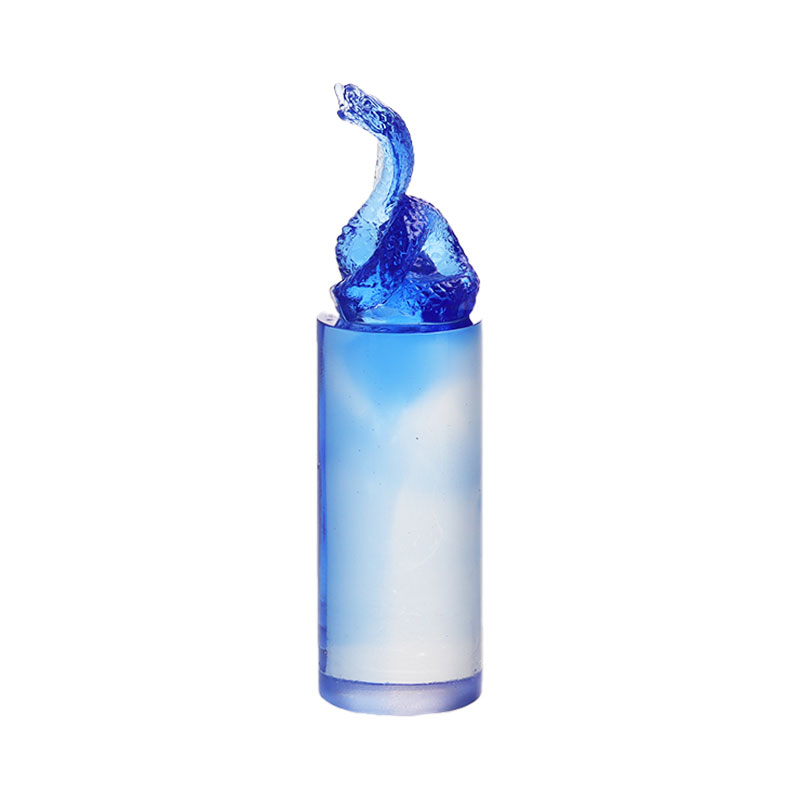 Chinese Zodiac Snake Crystal Glass Seal Stamp