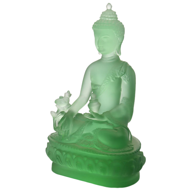 Colorful Liuli Crystal Medicine Buddha Statue