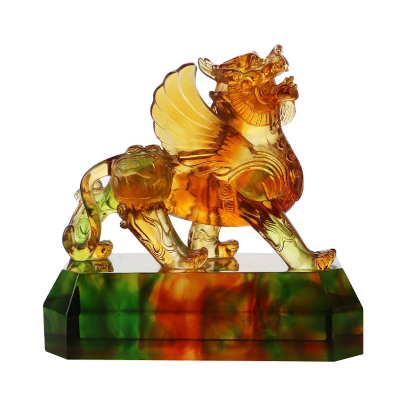 Crystal clear colored glaze beast ornaments