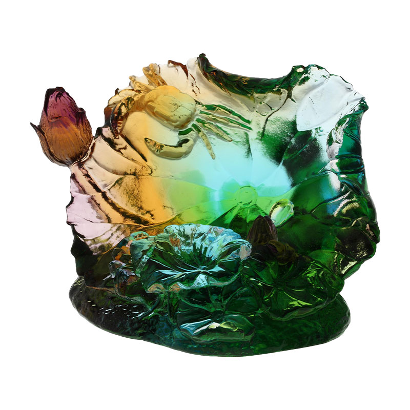 Lotus leaf glass sculpture ornaments