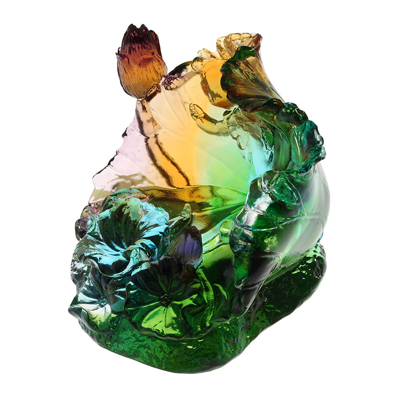 Lotus leaf glass sculpture ornaments