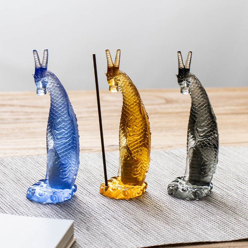 Glass Kirin Incense Holder