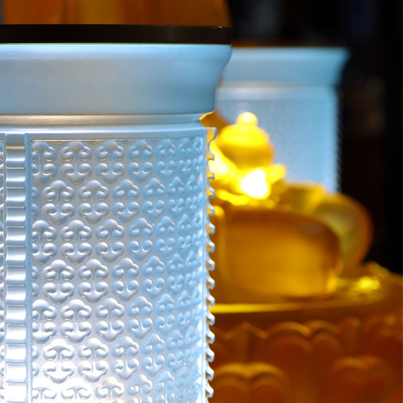 Light blue Ruyi series Glass Buddhist altar offerings Set