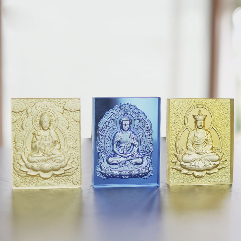 Light blue Glazed Medicine Buddha bricks