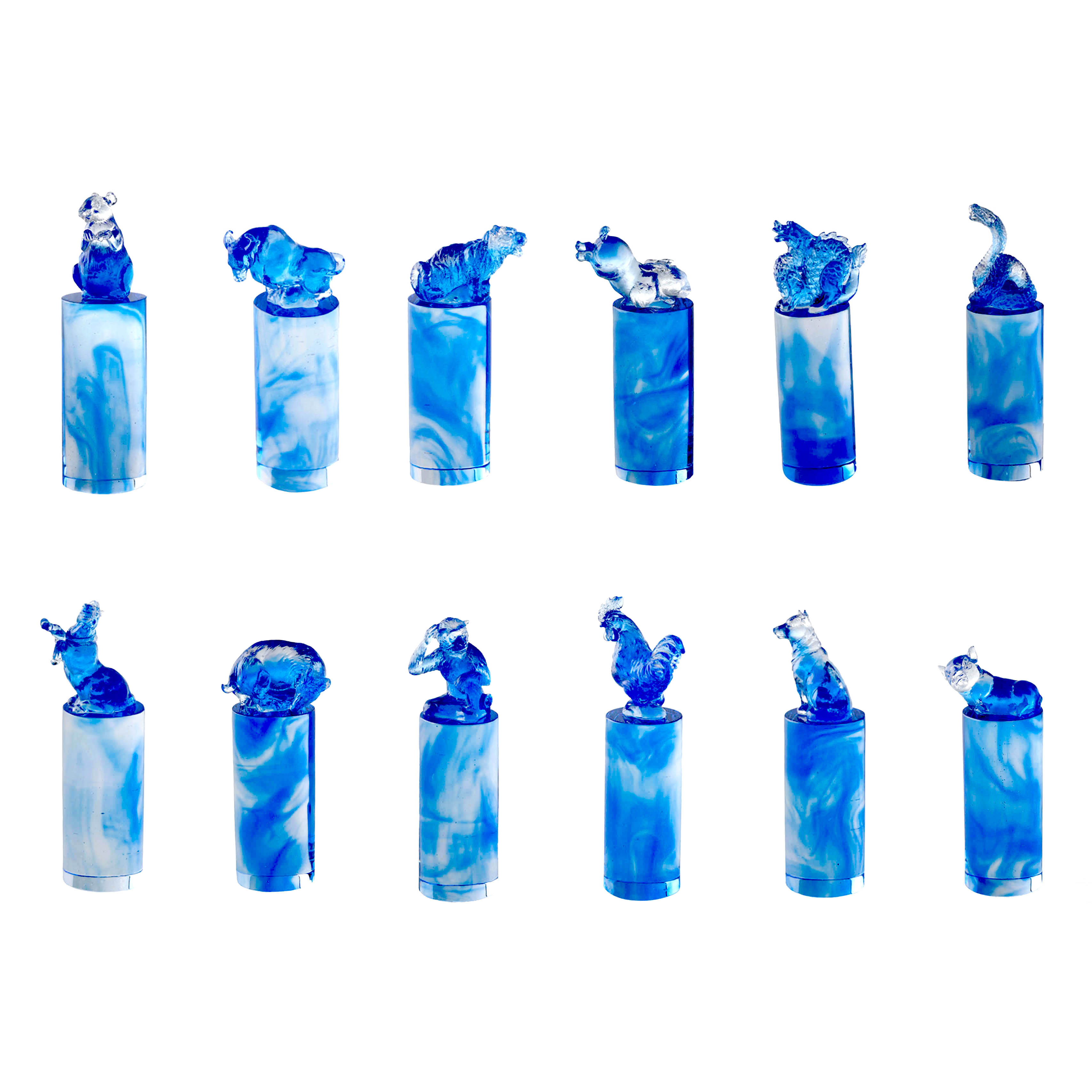 Chinese Zodiac Pig Crystal Glass Seal Stamp