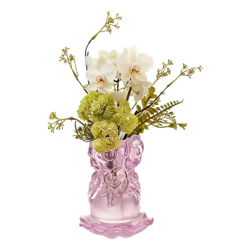 Lost-Wax Casting Process Glass Home Decor Crystal Glass Vase “Rose Vase”