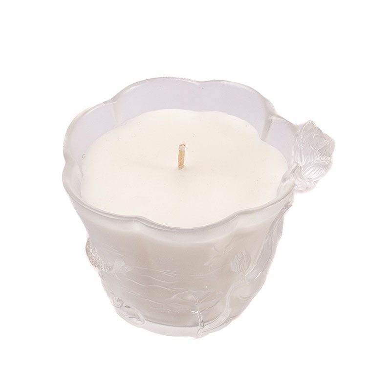 Lotus Whisper – Sculpted Frosted Glass Candle Holder