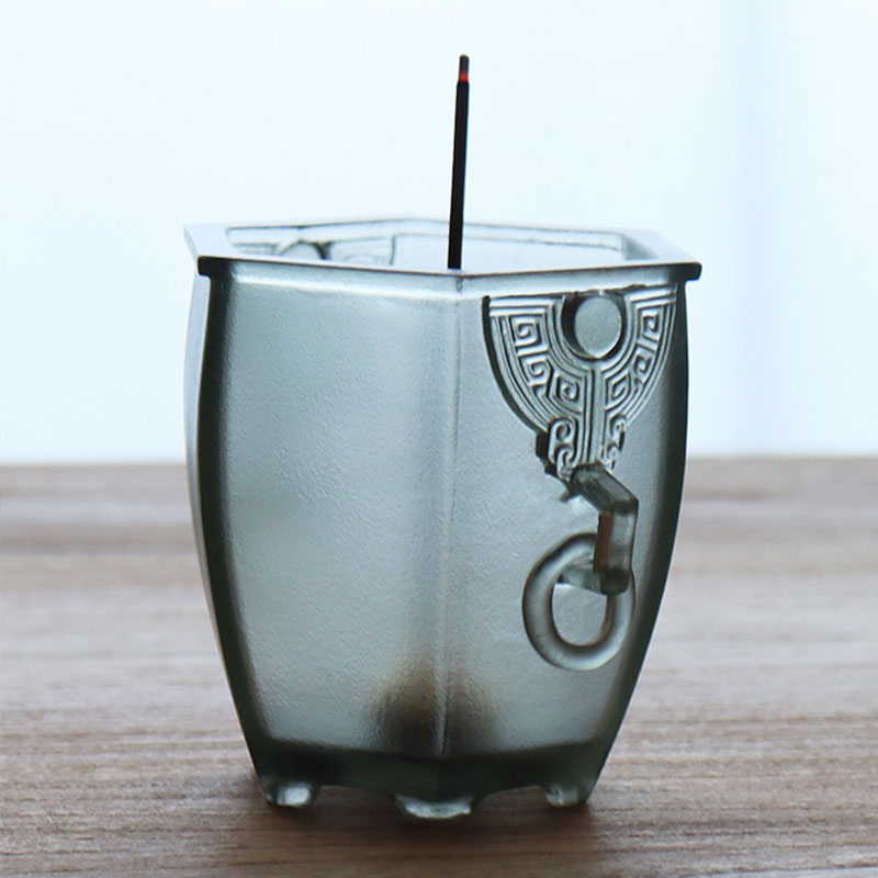 The Six-Sided Vessel – Frosted Glass Candle Holder with Archaic Charm