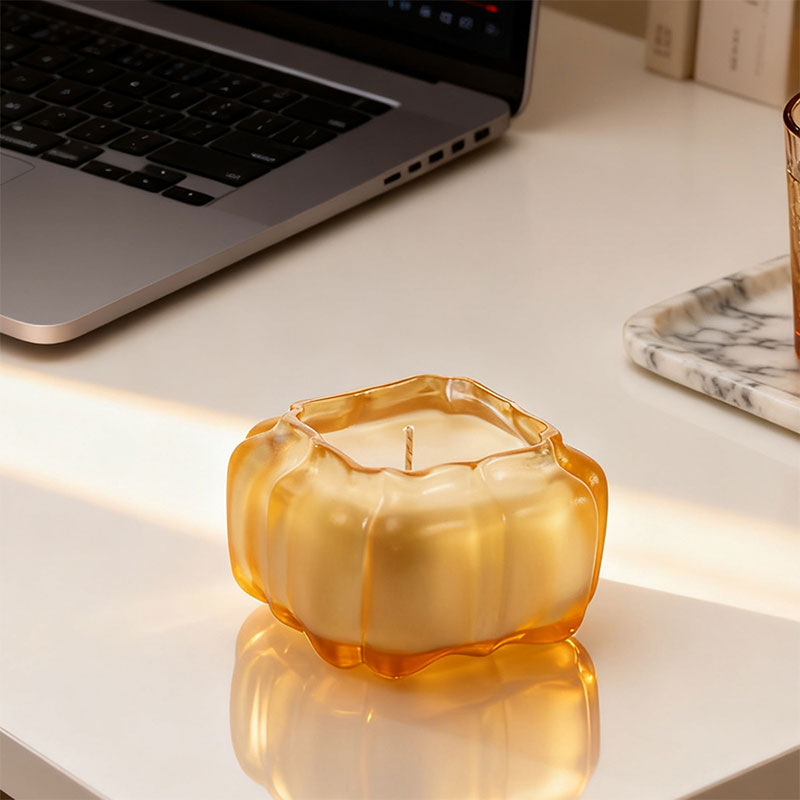 The Amber Pavilion – A Geometric Pumpkin Candle Holder