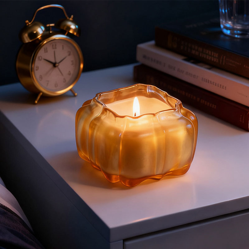 The Amber Pavilion – A Geometric Pumpkin Candle Holder
