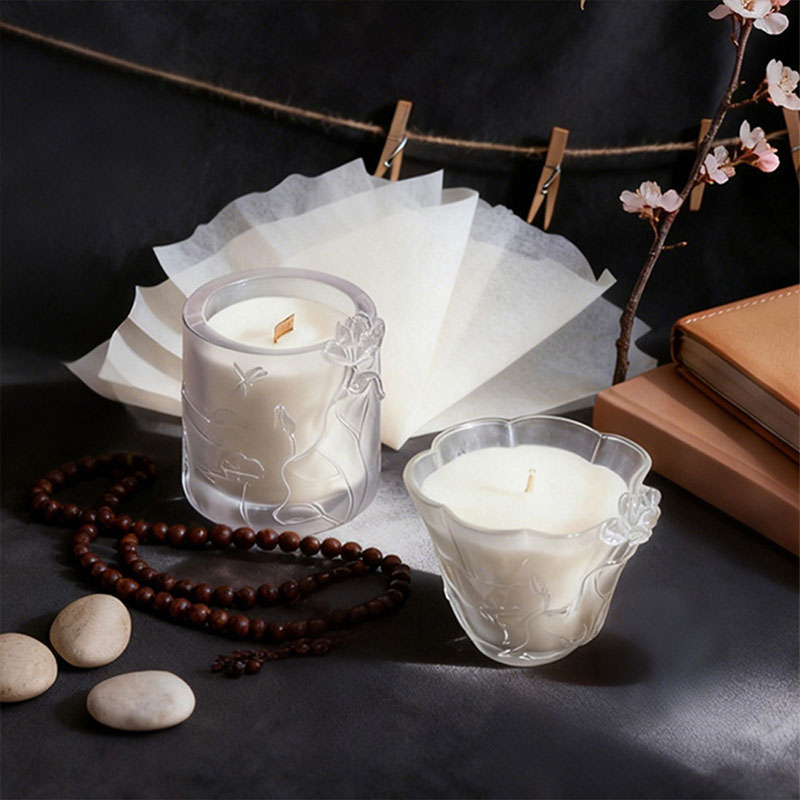 Lotus Whisper – Sculpted Frosted Glass Candle Holder