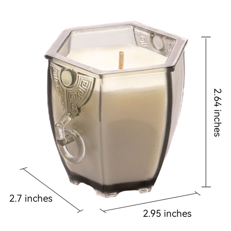 The Six-Sided Vessel – Frosted Glass Candle Holder with Archaic Charm