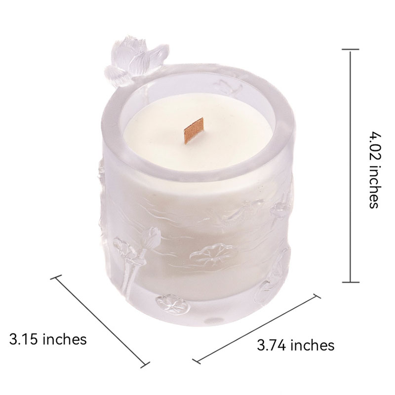 Lotus Whisper – Sculpted Frosted Glass Candle Holder