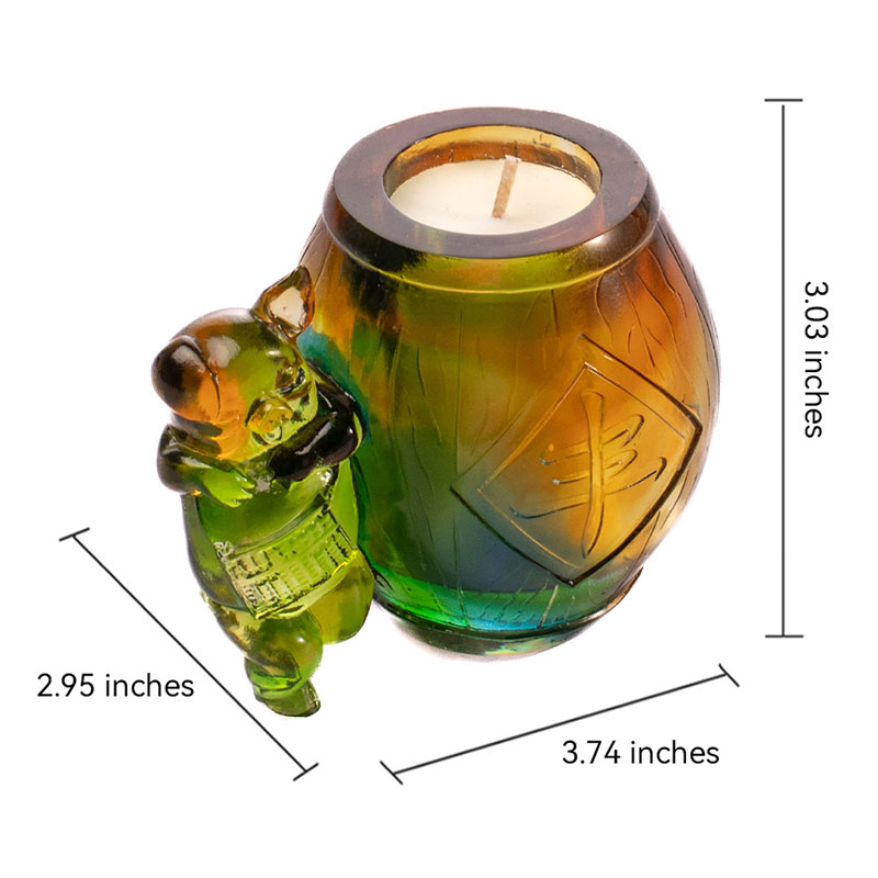 Adorable Piglet – Handcrafted Gradient Glass Candle Holder Set
